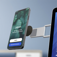 Support de téléphone portable magnétique universel, rotation à 360 degrés, hauteur réglable, support flexible pour bureau, utilisation au bureau, en alliage d'aluminium