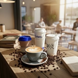 Vaso de Papel Desechable Sunshine Personalizado con Doble Recubrimiento de PE para Bebidas Calientes, a Prueba de Fugas, para Bebidas Frías, 16 oz, Vaso de Papel Desechable para Café - Product Image 1