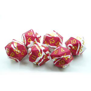 Tùy Chỉnh D20 Đa Diện 50Mm Duy Nhất Dice Red & White Stripes Silicone Cao Su Với Số Vàng Cho USA Trò Chơi Người Chơi - Product Image 5