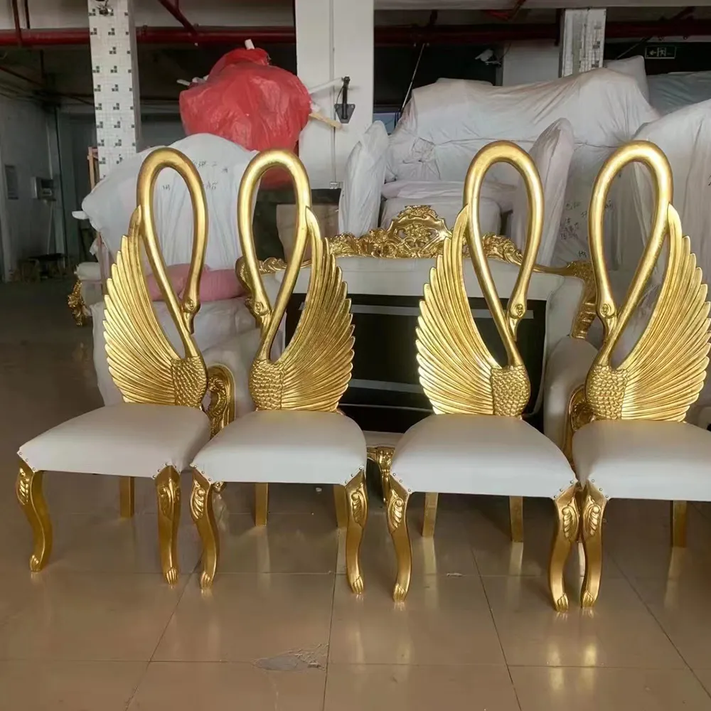 Beautiful Back Design Luxury Golden Stainless Steel Banquet Wedding Chairs For Events