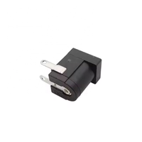 DC-005 soket Jack daya 5.5x2.1mm hitam, adaptor Terminal dudukan sudut kanan tipe barel catu konektor Wanita