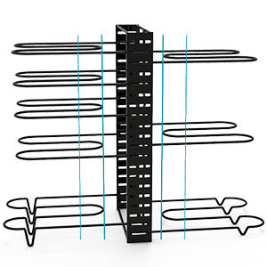Portapentole da Cucina Fai-da-Te in <span class=keywords><strong>Ferro</strong></span> Nero Resistente, Organizzatore per Coperchi <span class=keywords><strong>di</strong></span> Pentole, Stile Moderno, Più Grande, per Armadi e Dispense - Product Image 5