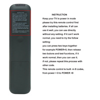 Télécommande à code fixe HUAYU RM-L1335 Plus pour téléviseur intelligent Hisense 49 pouces, portée de 10 m, 2 piles AAA, matériau ABS, légère, 88 g