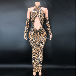 Ropa de Talla Grande para Mujer, Vestido Sexy con Lentejuelas y Estampado de Leopardo, Ropa al por Mayor, Vestido Elegante para Mujer, Vestido de Novia - Product Image 1