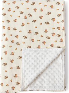 Super morbido stampato in cotone mussola frontale e in pile punteggiato con spalle in nurky coperte per letti da neonato - Product Image 5