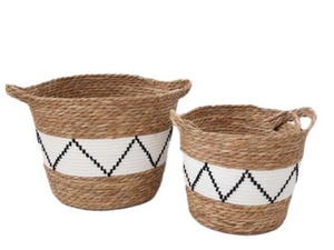Effiziente Haushalts-und Küchen aufbewahrung skorb Binse Baumwoll seilkorb Regal Lebensmittel-und Behälter verwaltung - Product Image 4