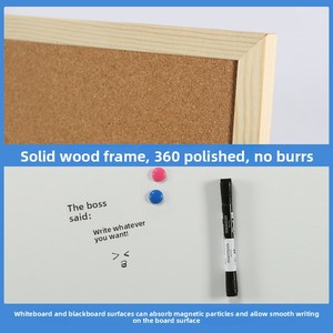 Lavagna in <span class=keywords><strong>Sughero</strong></span> da Parete per Foto e Messaggi, Grande Formato, Blocco Note Magnetico, Lavagna Bianca PF01 - Product Image 2