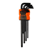 XINYAN 9PCS Set Kunci Torx Metrik, Lengan Panjang Baja C45, Lapisan Oksida Hitam, Set Kunci Bintang dengan Penyangga ABS, T10-T50