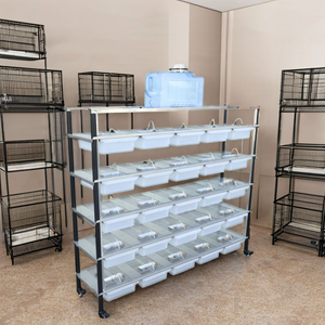 Cage d'élevage de rongeurs de luxe en acier inoxydable 304, avec motif à pois en plastique pour l'alimentation et l'observation, cage de transport robuste pour petits <span class=keywords><strong>animaux</strong></span> - Product Image 2