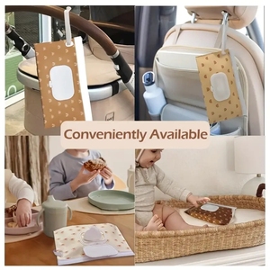 pochette de transport étui de transport porte-lingettes rechargeable pour bébé sac distributeur d'emballage de mouchoirs - Product Image 3