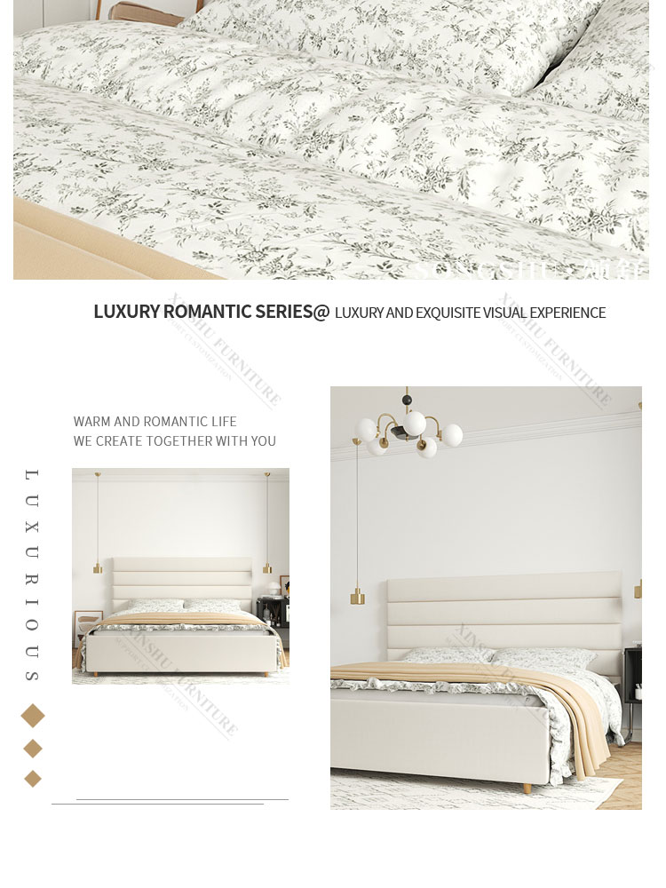 high quality nordic light luxury double simple modern net red bed ins master bedroom 1.8m cloth bed