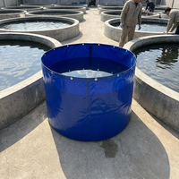 Bâche PVC Ronde Pliable et Flexible Double Face pour Étang d'Aquaculture – Bassin de Pêche en Toile PVC pour l'Élevage de Poissons