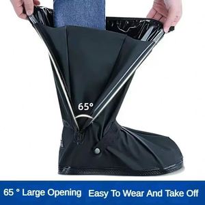 Couvre-chaussures montants unisexe en silicone/PVC noir, légers, imperméables et réfléchissants pour la moto/vélo - Product Image 6