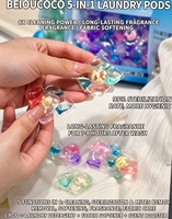 Perles de lessive en gel 5-en-1 directement de l'usine, parfum cacao nordique, écologiques, nettoyage en profondeur 8X, antibactériennes, parfum camélia, microcapsules longue durée