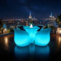 Ensemble de meubles lumineux LED modernes pour bar, table et chaises imperméables pour événements nocturnes en plein air - Prix direct usine