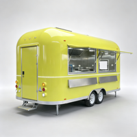 Remorque alimentaire remorquable à double essieu, cuisine tout en acier inoxydable pour la vente de glaces, de restauration rapide, de snacks en plein air, pour les foires et les événements.
