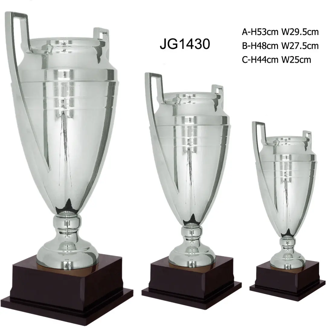 Hot Selling Hoge Kwaliteit Metalen Zilveren Kleur Houten Basis Voetbal Voetbal Voetbal Trofee Souvenir Trofee