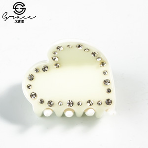 Thời trang Acetate dễ thương Mini hình trái tim Claw tóc Clip 3cm cho phụ nữ phụ kiện hàng ngày - Product Image 6