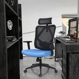 Silla de Oficina Ejecutiva Ergonómica de Malla <span class=keywords><strong>ADINO</strong></span> Serie M18 con Reposacabezas Ajustable - Diseño Moderno - Product Image 3