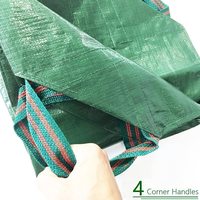 Bâche en polyéthylène verte étanche avec poignées, pour abri extérieur, couverture de toit, ombrage de jardin, Camping, feuille de sol, 2 m