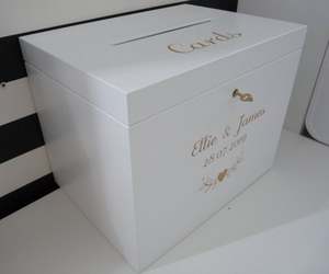 Wooden Personalized White <strong>Wedding</strong> <strong>Card</strong> <strong>Box</strong> with Slot, Engraved Greeting <strong>Cards</strong> Collection <strong>Box</strong> for <strong>Weddings</strong> Birthdays Graduations - Product Image 1