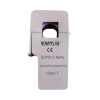Transformador de Corriente de Núcleo Dividido YHDC SCT013-RJ45, Entrada 100A, Salida 50mA, Relación de Transformación 1:2000, Precisión del 1%, Núcleo de Ferrita, RJ45