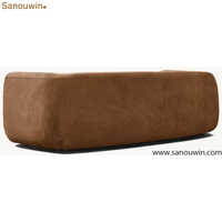 Canapé en cuir moderne à accoudoirs incurvés, éco-responsable, pour salon, hôtel et appartement - Vente flash