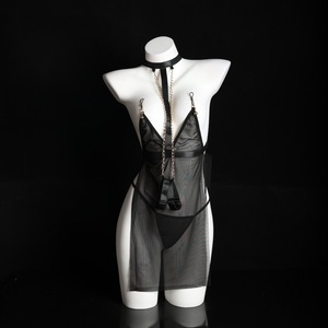 Sexy See Through Camisole Nightgown Halter Neck Backless Design Women Sleepwear Chiffon Polyester Fiber Breathable Soft 8234 - Product Image 3