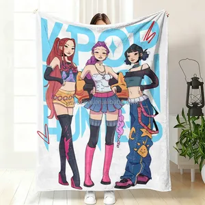 Nueva Manta Exclusiva Transfronteriza de Kpop Demon Hunters Exorcist Girl, la Más Vendida, con Impresión Digital por Transferencia de Calor y Diseño de Dibujos Animados - Product Image 4