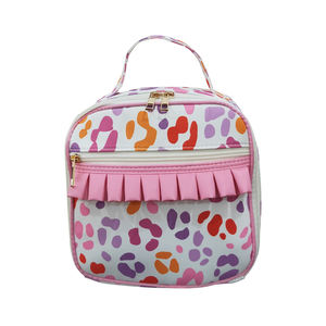 NO quantité minimale de commande RTS Enfants Bébé Fille Léopard Boîte À Lunch Polyester Préscolaire Sacs À Lunch avec Fermeture À Glissière - Product Image 4