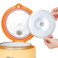 Cuisinière à riz électrique mini portable 2L avec cuve antiadhésive, protection contre les surchauffes, minuterie mécanique