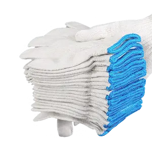 ถุงมือผ้าฝ้ายสีขาวสำหรับงานก่อสร้างถุงมือทำงาน
