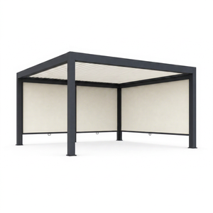 Pérgola retráctil motorizada RKOVE RK-S4, vista panorámica, resistente al viento y la lluvia, luz LED ambiental con pantalla de privacidad - Product Image 1