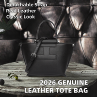 Tas Tote Kulit Asli Tahan Air Vintage Terbaru 2026, Tahan Lama, Penutup Ritsleting, Santai, Pegangan Atas, Selempang untuk Wanita