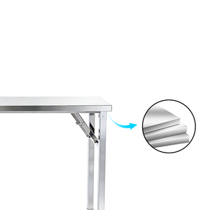 Tavolo da pranzo pieghevole in acciaio inox portatile all'aperto moderno campeggio Picnic facile pulizia commerciale <span class=keywords><strong>ristorante</strong></span> - Product Image 4