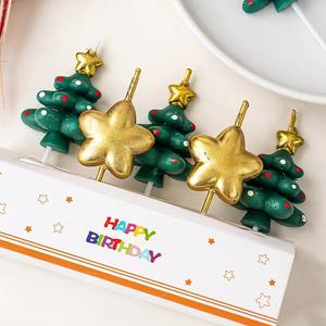 Festivo albero di natale stella torta candele Premium decorazione da forno festa di compleanno festa di Natale Topper albero di natale candele albero di natale - Product Image 3