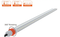 Tube T8 étanche IP67 de 1,2 m 24W pour éclairage de poulailler 130lm/W, suspension horizontale, garantie 5 ans, éclairage pour porcherie