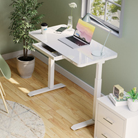 Table de bureau électrique en verre avec tiroir bureau à domicile hauteur réglable ordinateur debout assis debout bureau