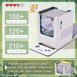 Étui pour jeu de cartes adapté à 120 cartes à simple enveloppe, boîte de rangement magnétique en PU avec 2 diviseurs pour TCG/PTCG - Product Image 4