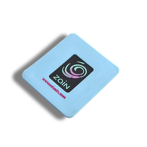 Posavasos de PVC con Diseño Cuadrado Azul Clásico y Único con Logotipo Personalizado - Product Image 2