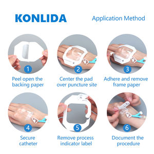 อุปกรณ์ทำแผลโปร่งใสทางการแพทย์ปราศจากเชื้อได้รับการรับรองมาตรฐาน ISO สำหรับการใช้สายสวนทางหลอดเลือดดำและการตรึงเข็ม - Product Image 6