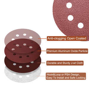 6 inch P40-P800 Grit móc và vòng lặp chà nhám đĩa nhôm Oxit cát giấy Mài mài mòn giấy nhám cho tường Sander gỗ - Product Image 2