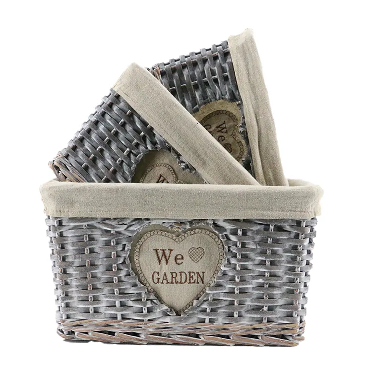 wholesale bread fruit kitchen organizers storage basket wicker baskets set of 3 for gifts