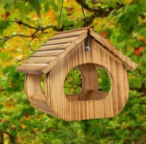 Mangeoires à oiseaux en bois massif <span class=keywords><strong>de</strong></span> forme carrée suspendues à l'extérieur, écologiques, durables et élégantes <span class=keywords><strong>pour</strong></span> les chiens - Product Image 2