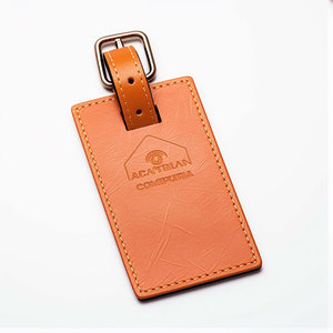 Trip Airport Flight Travel Gifts Custom logo Embossed PU Vegan Leather Luggage Travel Tag - Product Image 2