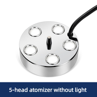 Atomizador ultrasónico de 3/5 cabezales, gran salida de niebla con luces RGB, para estanques, acuarios, rocallas y humidificación de jardines