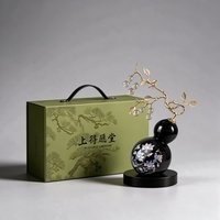 Figurine de gourde en laque noire incrustée de nacre - Nouvelle décoration artisanale de style chinois pour la maison