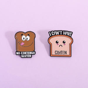 لا يوجد دبوس جلوتين مطلي بالمينا للخبز المحمص I <span class=keywords><strong>Ca</strong></span> لا يوجد بروش جلوتين على ظهره شارة هدايا مجوهرات ناعمة - Product Image 1