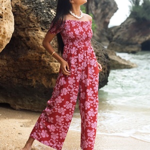 Mono de Verano Estilo Bohemio Informal Estampado para Mujer, Ropa de Playa, Mono de Rayón con Estampado Personalizado - Product Image 3