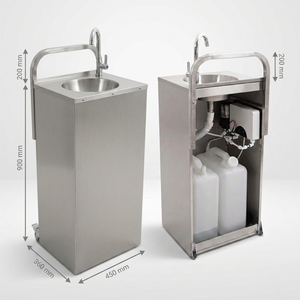 Évier de cuisine portable en acier inoxydable pour lavage des mains, lavabo extérieur - Product Image 4